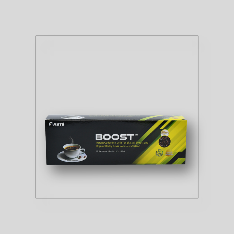 Santé Boost Coffee (15g x 10 Sachets) – Coffee Mix with Tongkat Ali & Barley