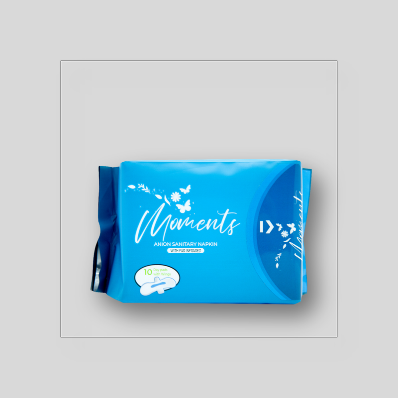 Moments Anion Sanitary Napkin: Ultra-Absorbent Day Pads (10 pads)