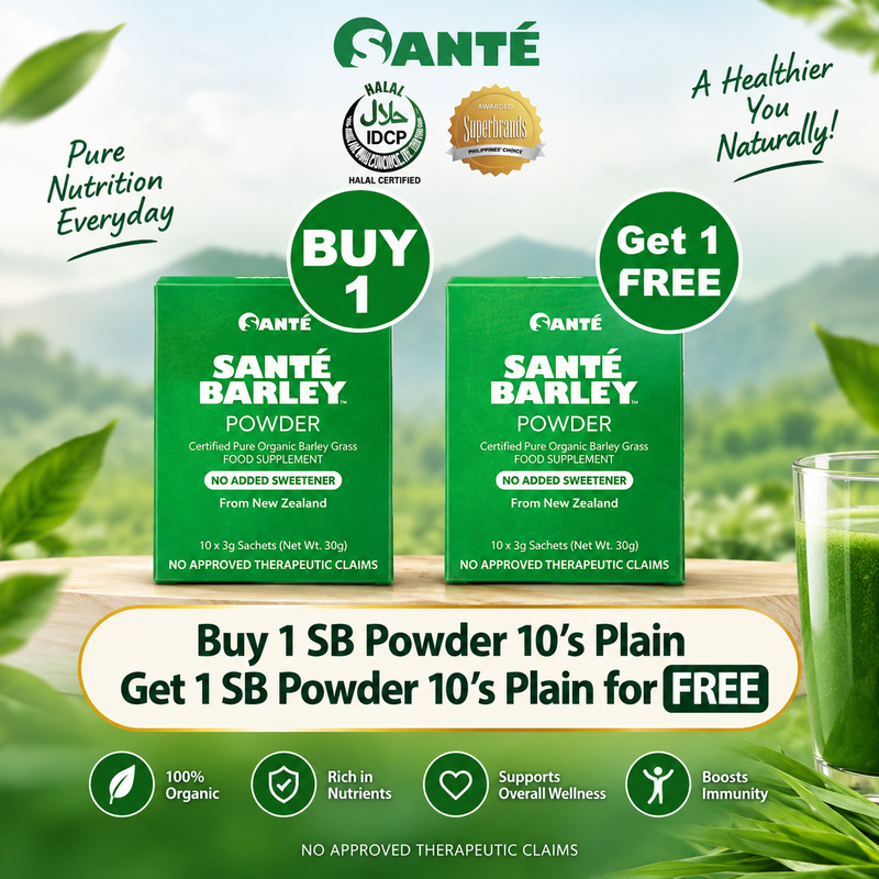 SALE!!! BUY 1 GET ! FREE Santé Barley Pure (3g x 10 Sachets) – No Added Sweetener Trial Pack