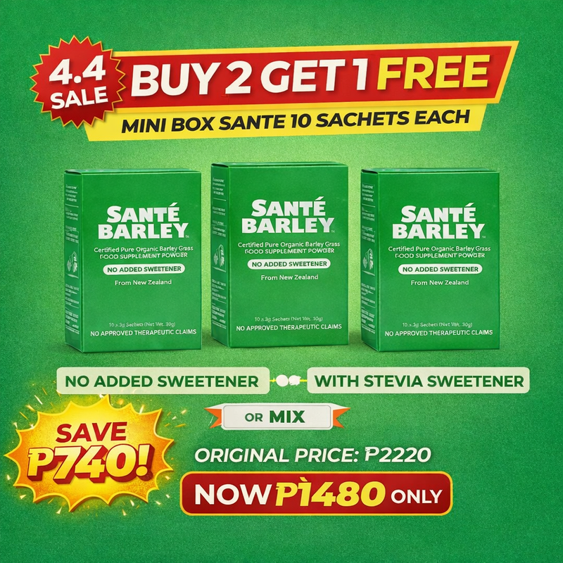 ⚡ 4.4 Promo: The Ultimate Santé Barley Stock Up Event! BUY 2, GET 1 FREE (Only P1,480!)