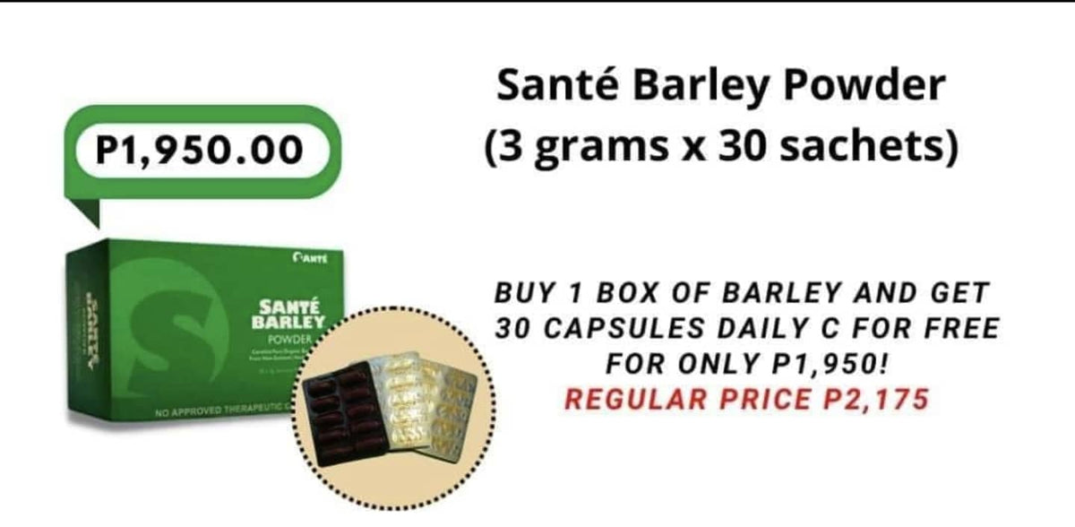 Barley Juice Box (30sachet) With Free 30caps VitC – Santé Pure Barley ...
